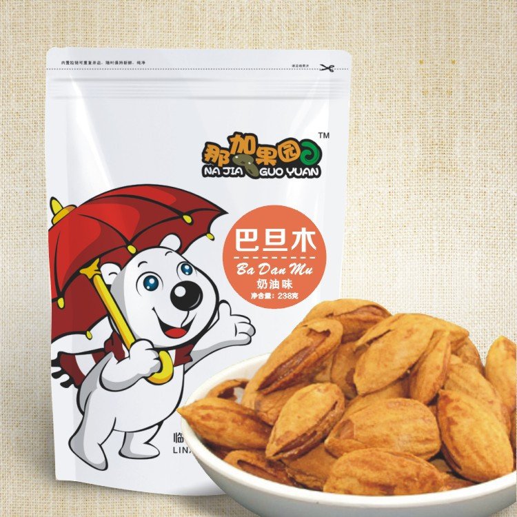那加果园坚果零食特产 休闲干果食品奶油带壳杏仁